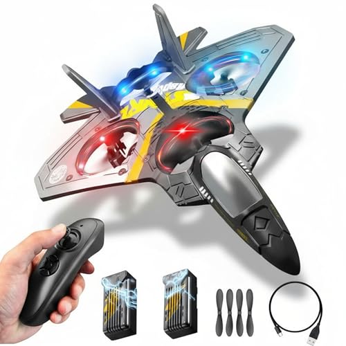 Akargol 4CH Rc Plane - Remote Control Plane - RC Fighter Jet 4 Channel, Extra 2 Rechargeable Battery...