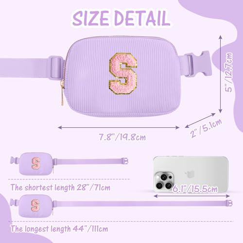 Image of Gitus Girls Birthday Gifts - Initial Fanny Pack Belt Bag for Teen Girls - Trendy Personalized Preppy Stuff (Lavender-S)