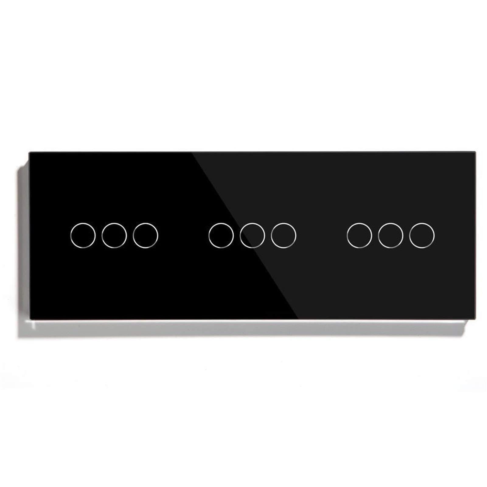 Interruptor táctil de cristal, Manera elegante 300W multicolor del interruptor 9 Gang 1 de la luz pared panel tacto
