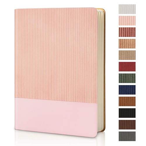 Image of Lined Journal Notebook for Work College Ruled Note Book 5.79 inchx8.27 inch A5 PU Leather Daily Journaling 216 Pages for Women Men Writing Home School Supplies Business (Pink)