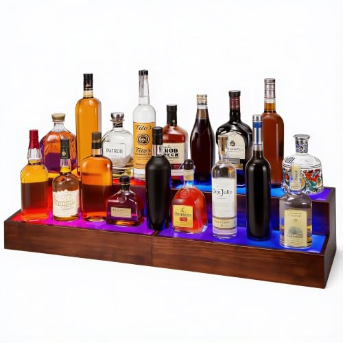 THYGIFTREE 2-Pack LED Liquor Shelf