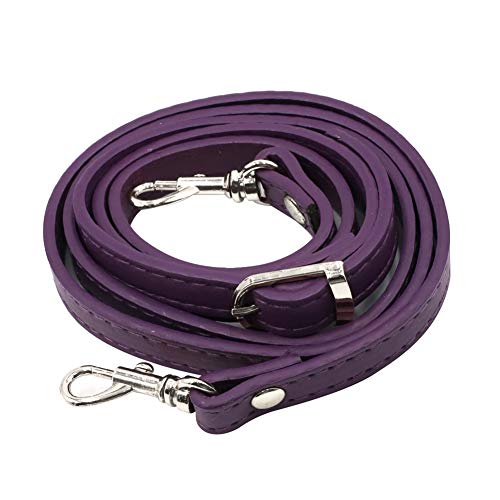 Partong Réglable Anse De Sac en Cuir PU Artificiel Sac à Bandoulière Accessoires Longueur 120 cm Sangle de Rechange Bricolage Accessoires Sac Remplacement pour Sac à Main,Violet + Argent