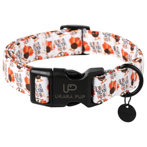 Image of Thanksgiving Dog Collar, Turkey Cotton Collar for Dog or Cat, Autumn Puppy Collar with Lightweight Plastic Buckle,Great Thanksgiving Gift for Girl Boy Dogs,XL