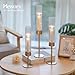 Hewory Gold Hurricane Candle Holders: Brass Candlestick Holders Set of 6 Tall Taper Candle Holders for Candlesticks Candle Sticks Holder Decor for Table Centerpiece Wedding Party Christmas Decorations