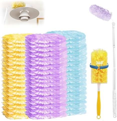 35 Stück Staubmagnet Kompatibel mit Swiffer Staubmagnet Nachfüllpack, 360° für Swiffer Staubwedel Teleskop Starterset, für Staubwischer mit Teleskopstange, zur Reinigen von Tierhaa