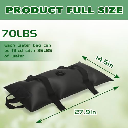 Umbrella Base Water Weight Set of 2, Patio Fillable Water Bags for Weight, Heavy Duty Furniture Outdoor Weights to Hold Down Umbrella Stand Patio Garden Backyard Black (2-PCS)