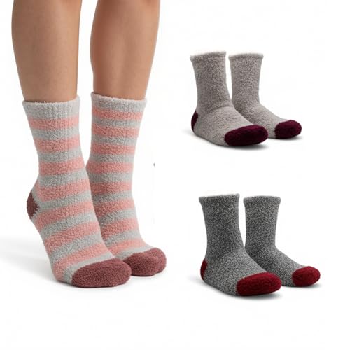 Fuzzy Socks for Women – Cozy Slipper Socks, 3 Pairs