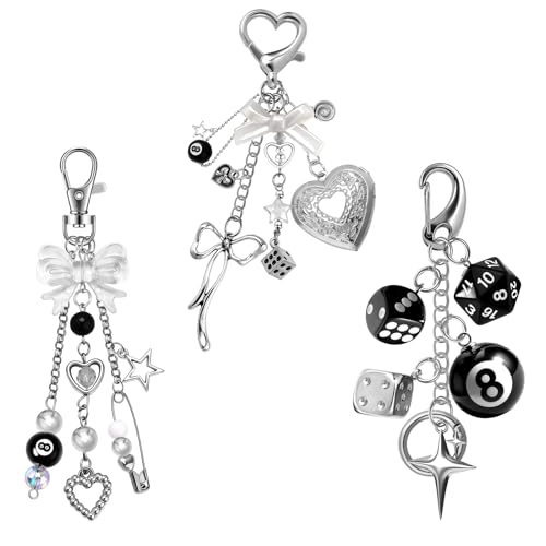 Image of Bag Charms for Handbag Cherry Strawberry Y2K Bow Keychain Cute Purse Charms Accessories for Women Tote Bag Fruit Charm