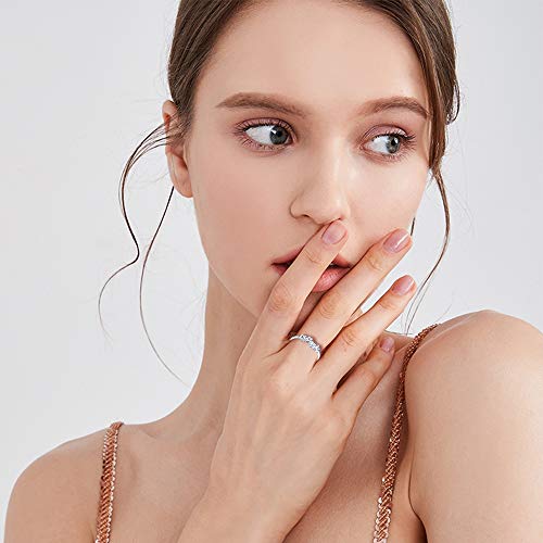 Silver Band Rings 925 Sterling Silver Stars Stackable Rings, Christmas NewYear Gifts for Women Girls - Image 5