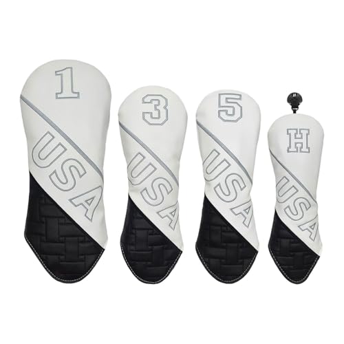 Colaxi 4Pcs Golf Club Head Covers Headcovers Scratchproof Wear Resistant Long Neck Golf Training Supplies Protector Golfer Men Women, Style B