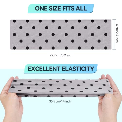 Image of 14 Pack Polka Dot Headbands for Women, Fashion Soft Elastic Cloth Hairbands