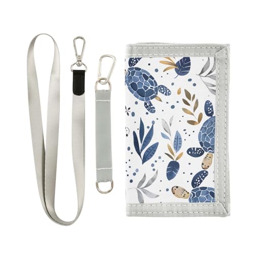 ALAZA Kids Wallets for Boys Girls Toddler Trifold Wallet Children Small Turtle Korean with Zipper Coin Pocket