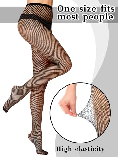 Ramede 6 Pairs Halloween Fishnet Stockings for Women Lace Tights Patterned Thigh High Floral Waist Goth Leggings Pantyhose3