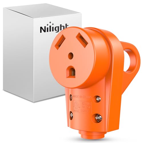 Image of Nilight 30 Amp RV Replacement Plug Receptacle ETL Listed NEMA TT-30R | 125 Volt Heavy Duty Female Plug Socket with Handle for RVs Camper Caravan Motorhome Van Trailer