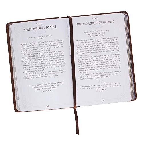 Walking With God Devotional - Brown Faux Leather Daily Devotional For Men & Women 365 Daily Devotions #TOP4