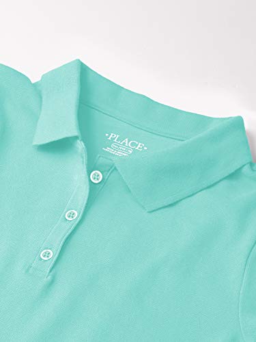 The Children's Place girls Uniform Pique Polo Shirt, Seafrost, 7 8 US2