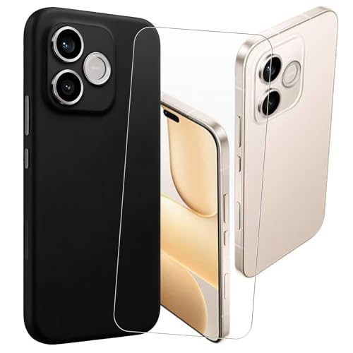 NEOYUKL Cover for Honor 600 Lite Case, 【6.60"】 Screen Protector 【1 Pack】，Shockproof Bumper Protection Shell Black