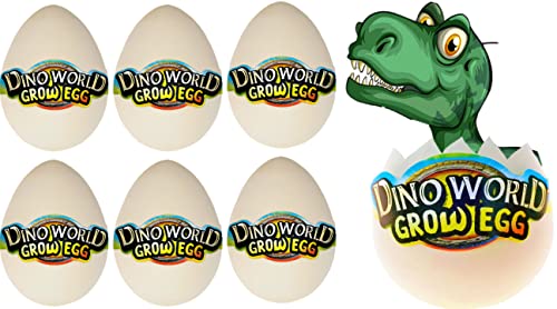 JA-RU Magic Grow Surprise Dinosaur Egg (6 Eggs) Hatching & Growing Dinosaur Eggs for Boys & Girl. Hatch in Water Bath Mystery Animals Educational Kid Toy. Party Favor Easter Egg Bulk Supply. 1745-6p