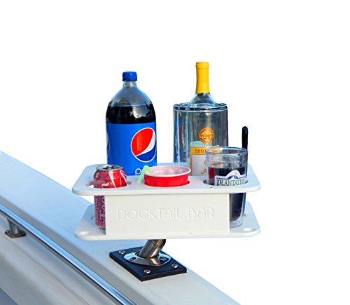 Product Image of the Docktail Jr Boat Cup Holder Caddy Organizer - Includes Rod Holder Mount | Portable Boat Table and Boat Bar, Marine Tables for Boats with Cup Holders, Boat Storage Accessories