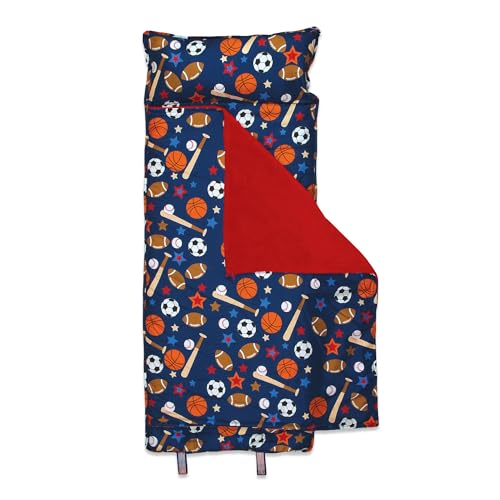 Image of Stephen Joseph, Toddler All Over Print Nap Mat with Soft Blanket and Removable Pillow for Boys & Girls, Kids Sleeping Bag for Elementary, Daycare, Preschool with Carry Handle