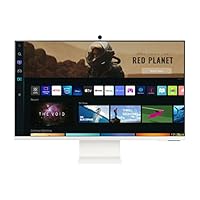 Samsung 32-inch(80cm) 3840 x 2160 Pixels M8 4K UHD Smart Monitor, Wireless Webcam, Type-C, Smart TV apps, TV Plus, Office 365, Dex, Apple Airplay, BT, IOT, Speakers, Remote (LS32BM801UWXXL, White)