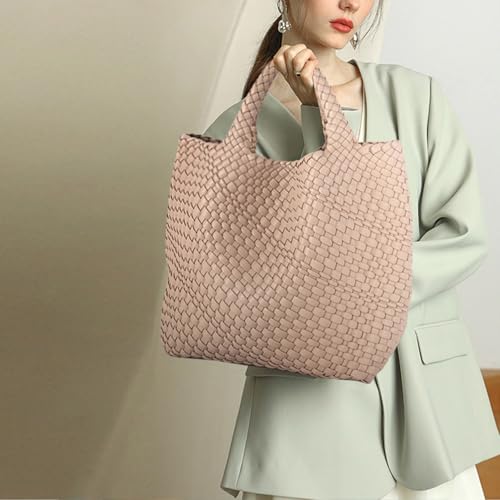Image of JINMANXUE Unisex Fashion Woven Bag Damen-Tragetasche, Apricot, L