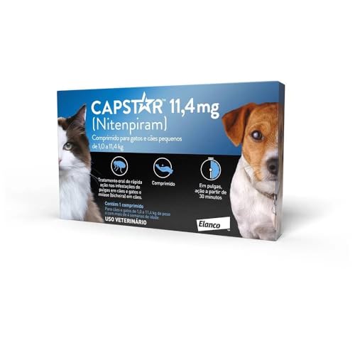 Qual o Melhor Comprimido para Carrapato Dose Única de 2025? Melhores Ranking 14 Elanco Capstar 11,4mg para Cães e Gatos de 1,0 a 11,4kg com 1 Comprimido