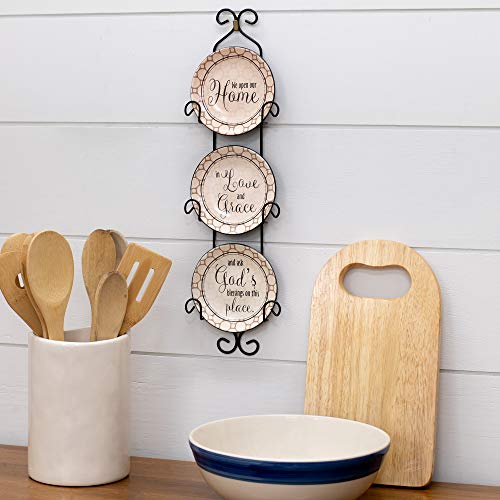Dicksons We Open Our Home Ceramic Mini Wall Plates With Metal Display Rack, Set Of 3 #TOP1