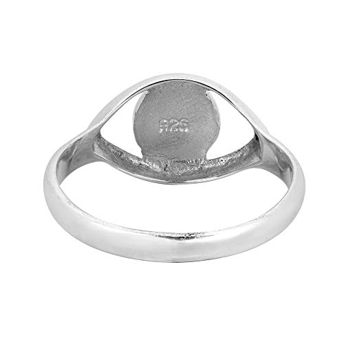 Aeravida Mystical Evil Eye with Simulated Blue Lapis-Lazuli Inlay .925 Sterling Silver Ring | Classic Wedding Rings For Women | Vintage Comfort Fit Silver Rings for Women | Gift for Women | Sterling Silver Rings Sizes3