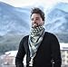 Mora Premium Shemagh Scarf: Large 100% Cotton Arab Tactical Military Desert Head Neck Keffiyeh Wrap with Tassels (Slate Grey Light Yellow)