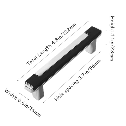Kcmwsy 10 Pack Modern Black and Silver Cabinet Pulls, 3.7 Inch Hole Center Solid Zinc Alloy Drawer Handles, Anti-Rust Kitchen Hardware for Dresser, Cupboard and Bathroom Vanity by Kcmwsy - Image 2