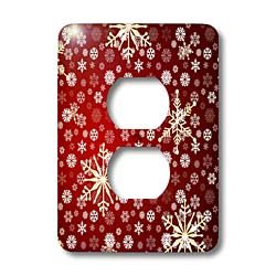 Flocon de neige rouge et de Noël plaque de finition blanche Winter Art 2