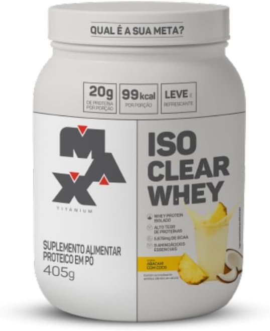 Max Titanium Iso Clear Whey, Abacaxi c/Coco - Pote 405g