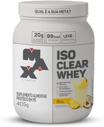 Max Titanium Iso Clear Whey, Abacaxi c/Coco - Pote 405g