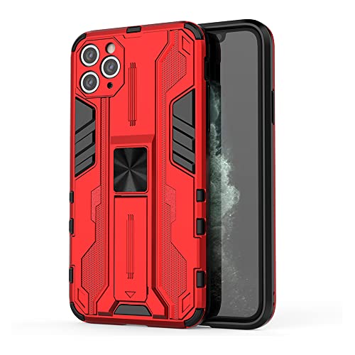 RIZZ for iPhone 11 Pro Max Case with Kickstand Magnetic Ultra Slim Shockproof Cover Car Mount Armor Military Mobile Phone Cases Drop Protection (Red)