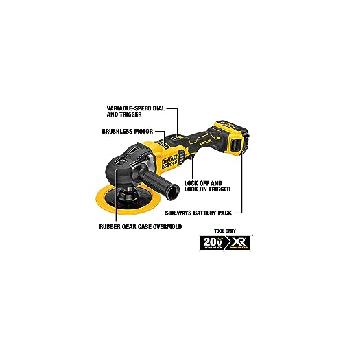 DEWALT Politriz de 7 Pol. (180mm) 20V MAX* XR Ion-Litio Brushelss Motor Sem Bateria e Sem Carregador