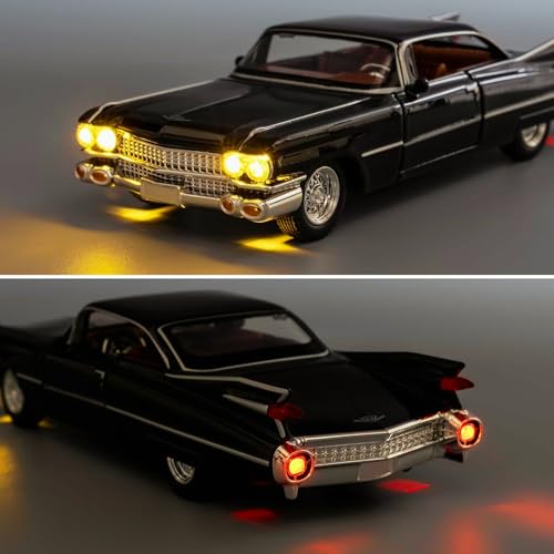 Image of Mashes Metal Diecast Cadillac Vintage Model Car for Kids & Collectors | Classic Pull Back Alloy Toy Car with Openable Doors | Retro Luxury Car Scale Model【Colors as Per Stock】