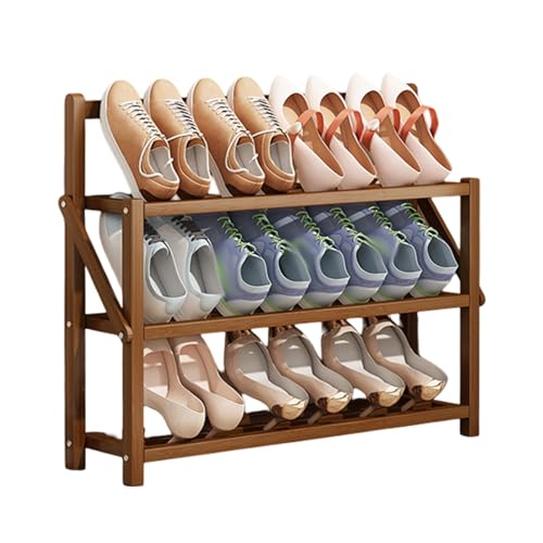 Étagère à chaussures en bambou 70 cm meuble de rangement petit espace - 2