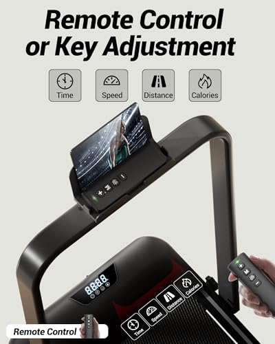 Image of 15% Incline Walking Pad Treadmill, Under Desk Treadmills for Home | Foldable Treadmill, Compact, Portable, 2.5HP Brushless, Home Office, 300Lbs Capacity, Reomte Control, LED Display