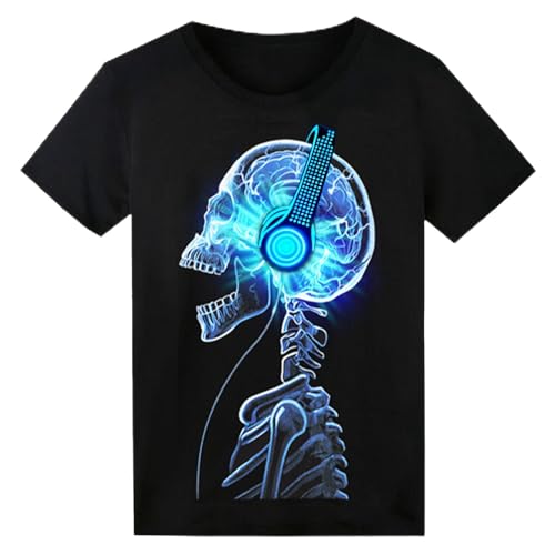 Sound Activated LED T-Shirt, Glow in The Dark Light Up Shirt for Men, Neon Shirt for Rave, Glow Party, Concert, Halloween