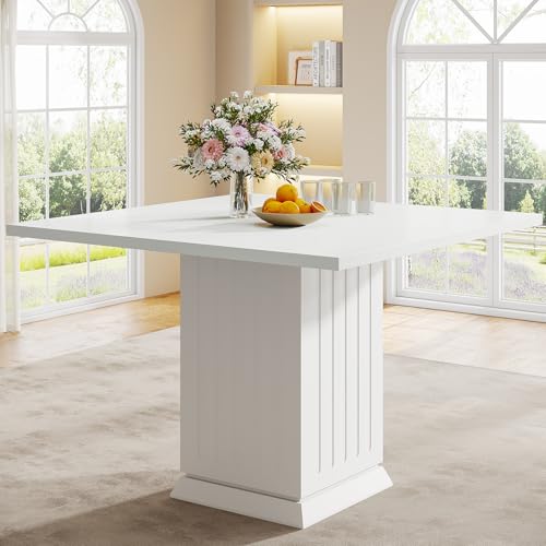 Tribesigns Table de salle à manger carrée de 90 cm avec 2 sets de table, petite table de cuisine avec socle robuste, pour salle à manger, salon, cuisine...