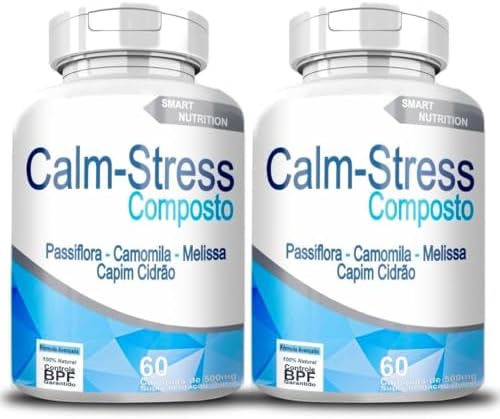 Calm-Stress Composto Natural, 120 Cápsulas de 500mg, Suplemento c...