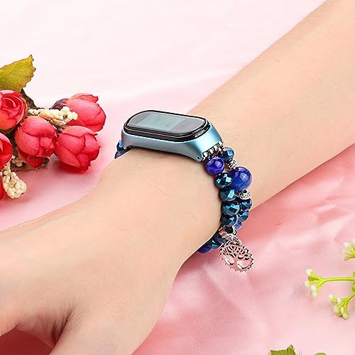 Correa de ágata de mijo pulsera ajustable con bisel de cristal 5