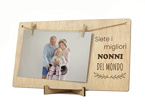 CONTRAXT Portafoto mollette Nonni legno. Regalo dettaglio sorpresa...