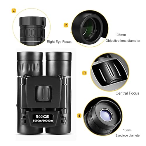 Binoculares portátiles con zoom 8x 25mm compactos miniatura 5