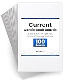 HYARUAT Current Comic Book Boards – 100 Pack, Acid-Free White Cardboard, 24pt, Precision Cut for Current Comic Bags, Ideal for Storage & Archival