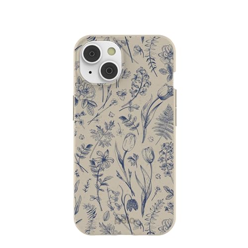 Pela | Phone Case Compatible with iPhone 16e/14 | Limited Edition | Compatible with MagSafe | Cute Eco Friendly | Indigo Bouquet - image 1
