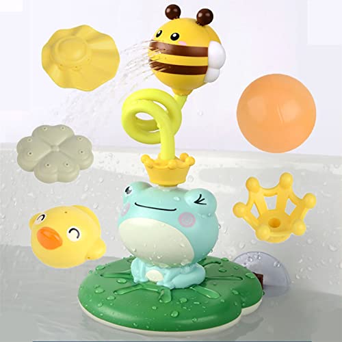 Image of Baby Bath Toy with Shower Head Bath Toy, Electric Frog Water Spray Squirt Shower Faucet and Bathtub Christmas Toy Gift for Toddlers Girls Boys