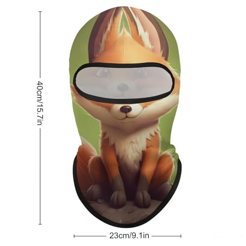 Mascarilla de cara de zorro adorable para hombres y mujeres, protección solar, transpirable, cubre todo el cráneo para senderismo, ciclismo, running y conducción miniatura 2
