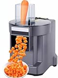 Cortador eléctrico de verduras, procesador de alimentos multifuncional con cuchillas de acero inoxidable para zanahoria, patata, cebolla, uso comercial, 220 V